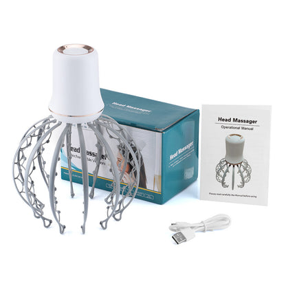 Electric Octopus Claw Scalp Massager Stress Relief Therapeutic Head - Home Brains And Brawn