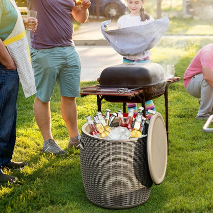 Patio Rattan Cool Bar Cocktail Table Side Table XH - Home Brains And Brawn