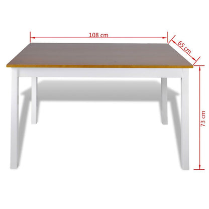 Wooden Table with 4 Wooden Chairs Furniture Set Brown - Home Brains And Brawn