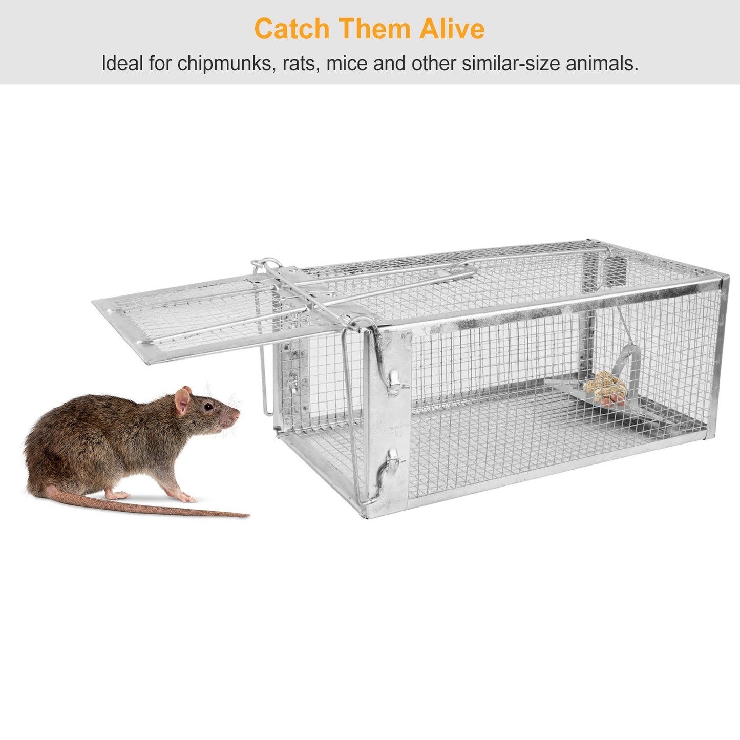 Rat Trap Cage Humane Live Rodent Trap Cage Mouse Control Bait Catch