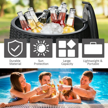 Patio Rattan Cool Bar Cocktail Table Side Table XH - Home Brains And Brawn