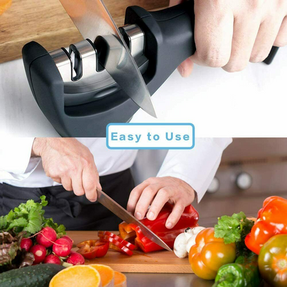 KNIFE SHARPENER Ceramic Tungsten Kitchen Knives Blade Sharpening System Tool USA XH - Home Brains And Brawn