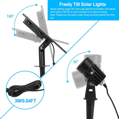 Twin Solar Spotlight Outdoor Light Sensor Lamps - Home Brains And Brawn