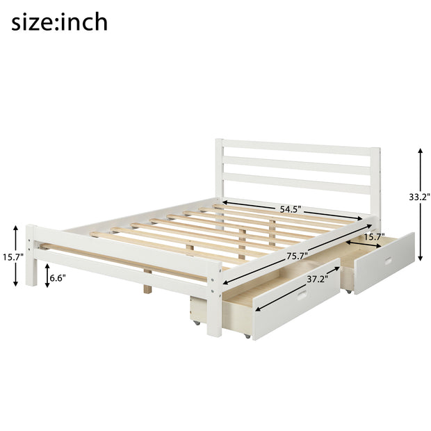Full Size Bed Frame with Storage - Home Brains And Brawn