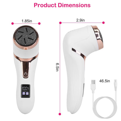 17Pcs Electric Foot Callus Remover with Vacuum Foot Grinder Rechargeable Foot File Dead Skin Pedicure Machine - Home Brains And Brawn