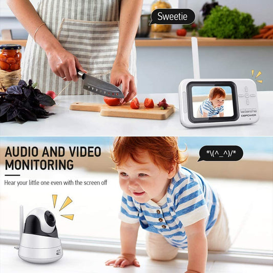 3.5" Baby Monitor with Camera and Audio Night Vision - Home Brains And Brawn