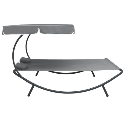 Patio Lounge Bed with Canopy and Pillows Gray - HomeBrainsandBrawn