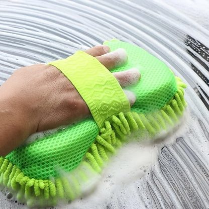 1pc Car Wash Mitt Chenille Microfiber Wash Sponge Scratch Free - Home Brains And Brawn