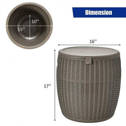 Patio Rattan Cool Bar Cocktail Table Side Table XH - Home Brains And Brawn