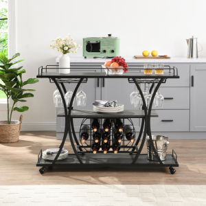 Industrial Bar Cart Kitchen Bar&Serving Cart - HomeBrainsandBrawn