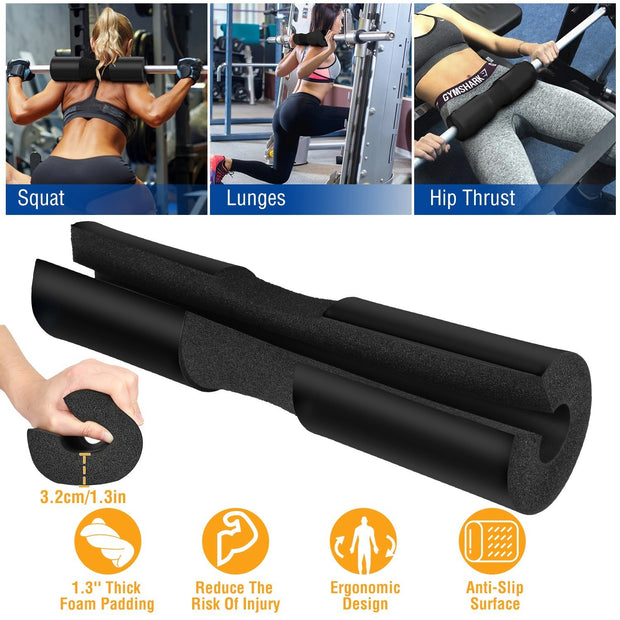 Barbell Pad Support Squat Bar Foam Cover Pad Weight Lifting Pull Up Neck Shoulder Protector - Home Brains And Brawn