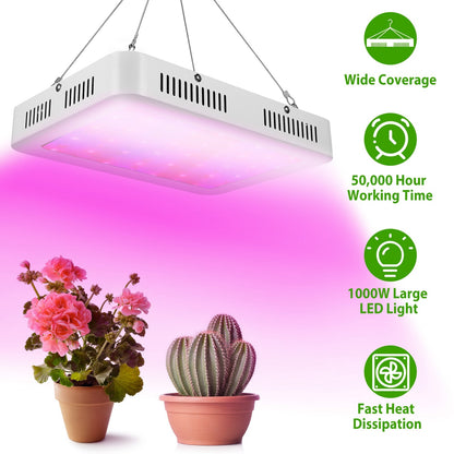 LED Grow Light 1000W 380-800nm Plant Grow Light - Home Brains And Brawn
