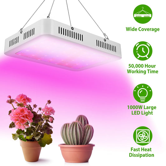 LED Grow Light 1000W 380-800nm Plant Grow Light - Home Brains And Brawn