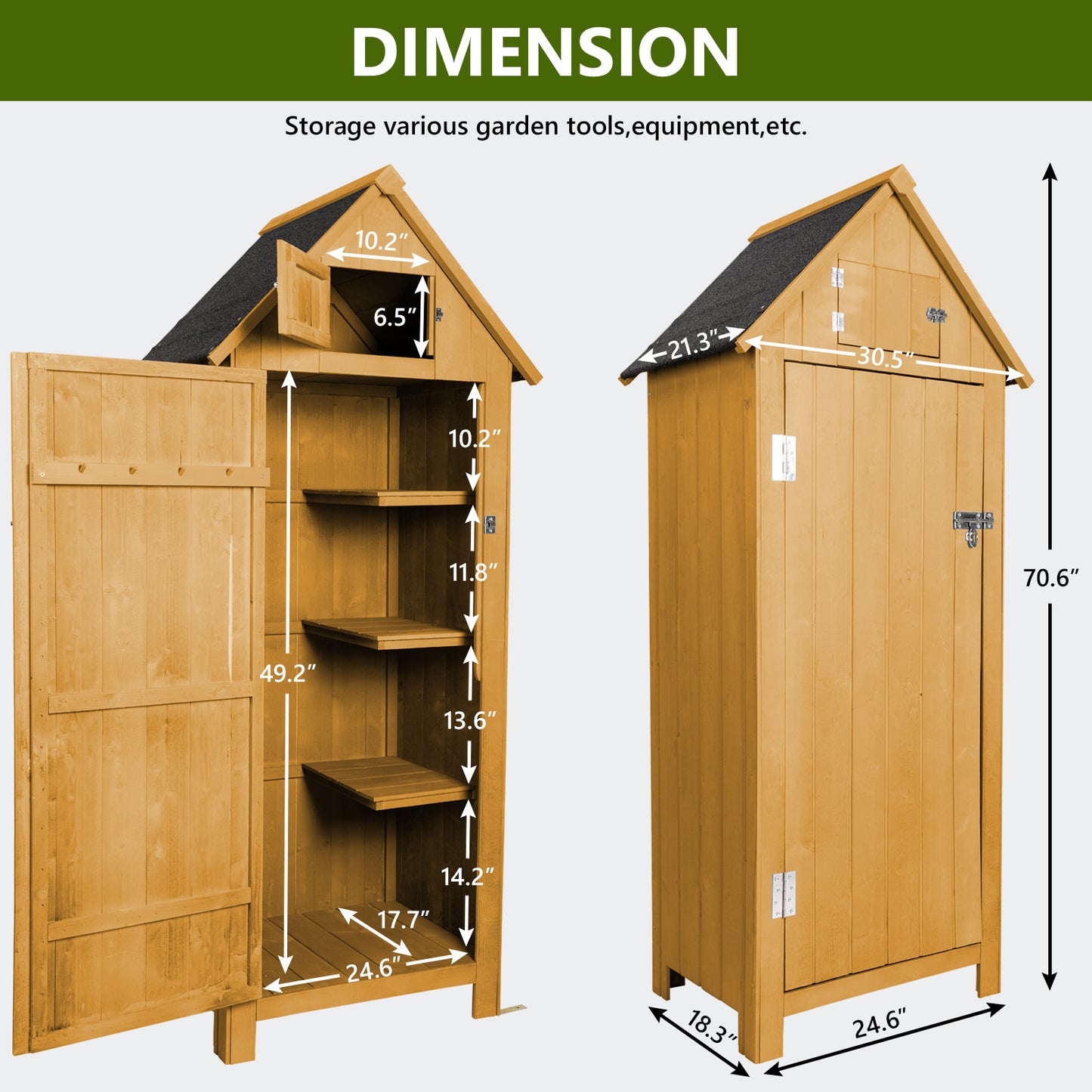 Compact Outdoor Garden Tools Storage Shed