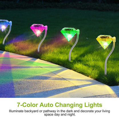 Solar Garden Light Outdoor Diamond LED Light - Home Brains And Brawn