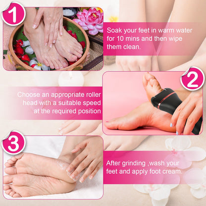 Electric Foot Callus Remover Foot Grinder Rechargeable - Home Brains And Brawn