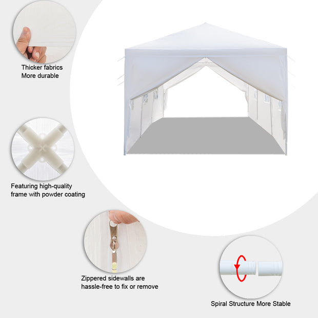 Party Tent 3 x 9m Eight Sides Two Doors Waterproof Tent with Spiral Tubes - Home Brains And Brawn