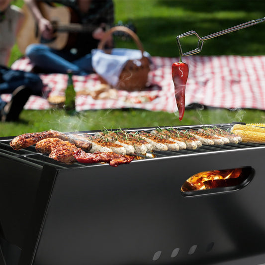 Portable BBQ Barbecue Grill Foldable Charcoal Grill - Home Brains And Brawn