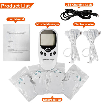 Electric Muscle Stimulator Dual Channels Pulse Massager - Home Brains And Brawn
