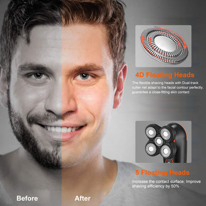 4D Electric Shavers Razor IPX7 Waterproof Wet & Dry - Home Brains And Brawn