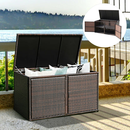 88 Gallon Garden Patio Rattan Storage Container Box - Home Brains And Brawn