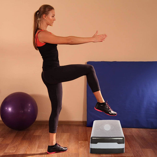 Step Platform Trainer Adjustable Workout Aerobic Steppe - Home Brains And Brawn