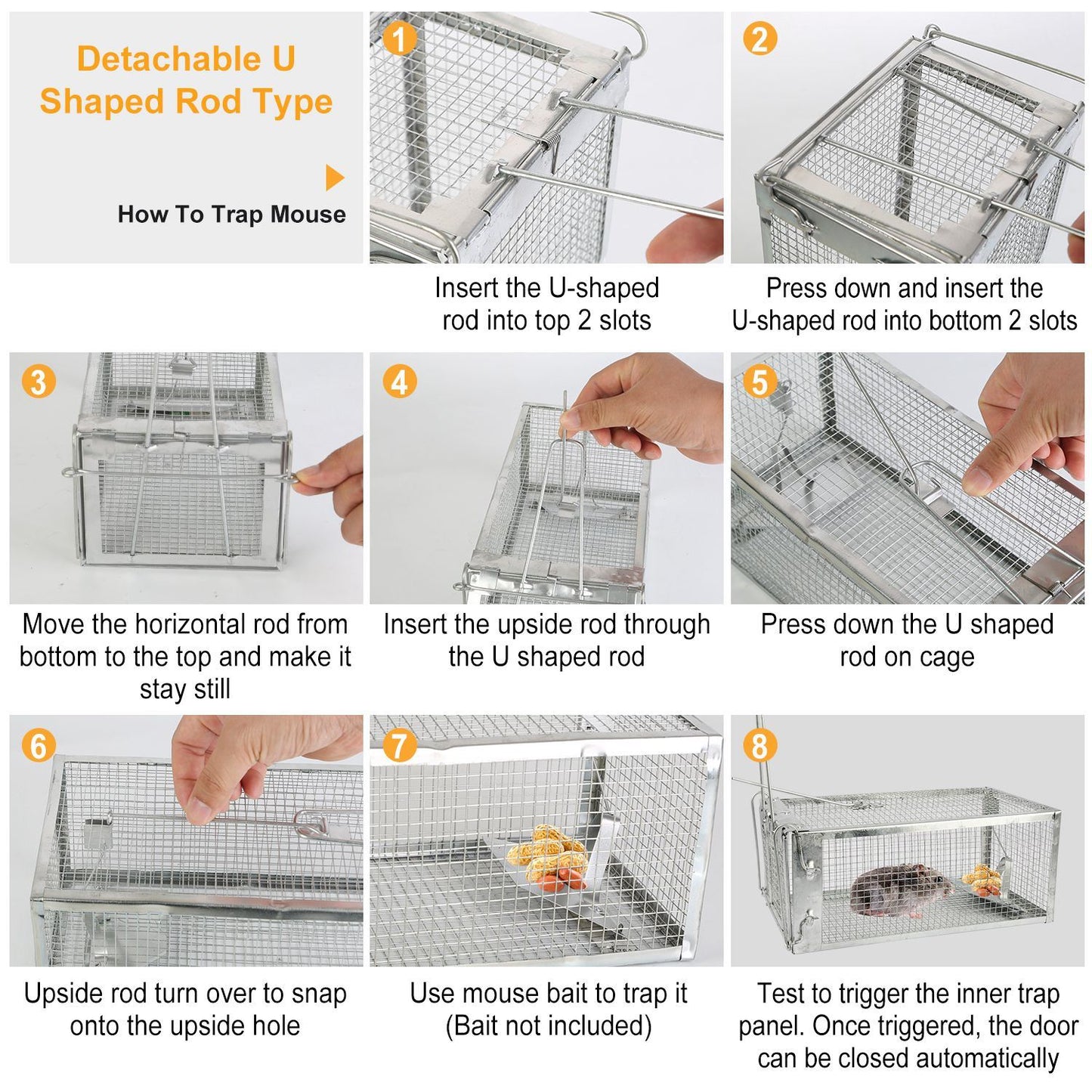 Rat Trap Cage Humane Live Rodent Trap Cage Mouse Control Bait Catch