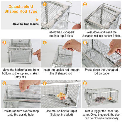 Rat Trap Cage Humane Live Rodent Trap Cage Mouse Control Bait Catch - Home Brains And Brawn