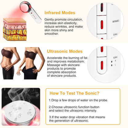 Ultrasonic Body Shaping Machine 3 in 1 Multifunctional EMS Infrared Massager Fat Remover For Belly Waist Leg Arm Skincare - Home Brains And Brawn