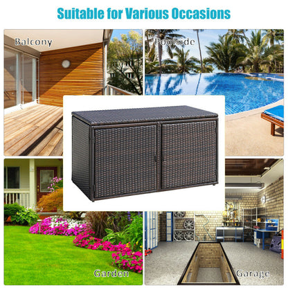 88 Gallon Garden Patio Rattan Storage Container Box - Home Brains And Brawn