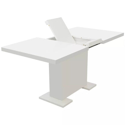 Extendable Dining Table High Gloss White - Home Brains And Brawn