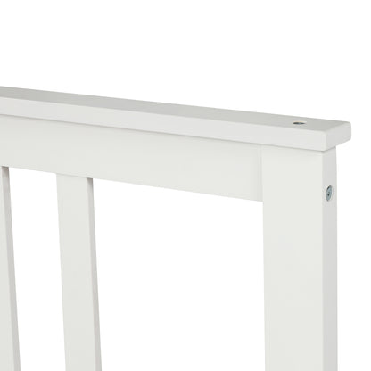 Wood Platform Bed Frame with Headboard and Footboard White RT - Home Brains And Brawn