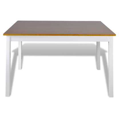 Wooden Table with 4 Wooden Chairs Furniture Set Brown - Home Brains And Brawn
