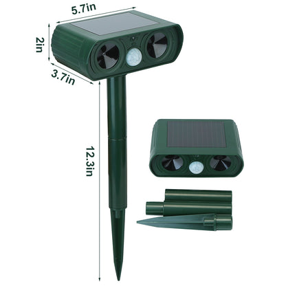 Ultrasonic Animal Repeller Solar Powered Motion Sensor Repellent - Home Brains And Brawn