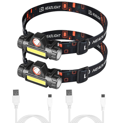 2 Packs Rechargeable Headlamp IPX4 Waterproof Headlight Flashlight - Home Brains And Brawn
