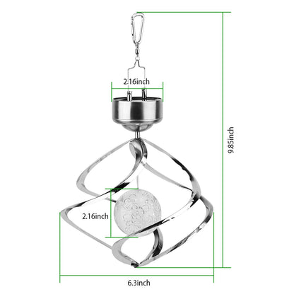 Spiral Spinner Solar Lights Wind Chime LED Color - HomeBrainsandBrawn