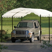 Outdoor Patio 13' ft L. x 10' ft. W. Iron Carport Shelter Garage Tent - Home Brains And Brawn