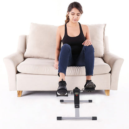 Foldable Exercise Bike Pedal Fitness Exerciser Cycle Bike with LCD Display Mini Pedal Exerciser for Leg Arm Physical Therapy Home Office Gym - Home Brains And Brawn