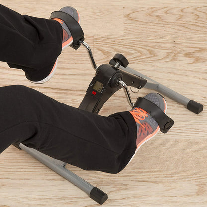Foldable Exercise Bike Pedal Fitness Exerciser Cycle Bike with LCD Display Mini Pedal Exerciser for Leg Arm Physical Therapy Home Office Gym - Home Brains And Brawn