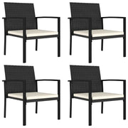5 Piece Patio Dining Set Poly Rattan Black - Home Brains And Brawn