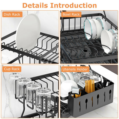 Dish Drying Rack for Kitchen Counter - HomeBrainsandBrawn