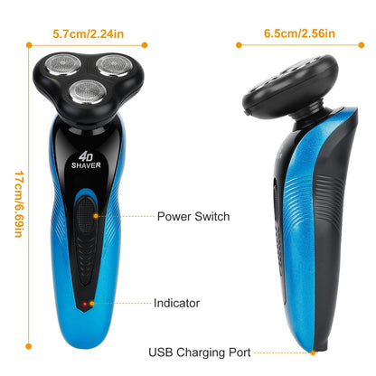 4 In 1Electric Shaver for Men IPX7 Waterproof Beard Trimmer Cordless Rechargeable Razor Beard - Home Brains And Brawn