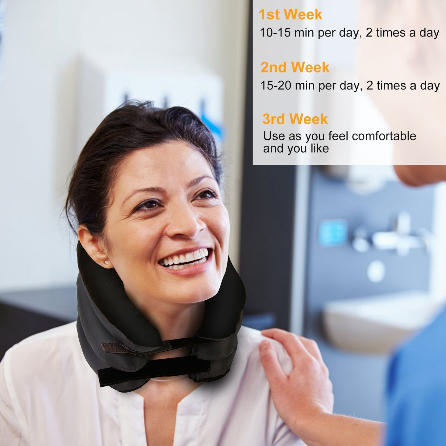 Inflatable Cervical Neck Traction Pillow Neck Shoulder Spine Alignment Pump