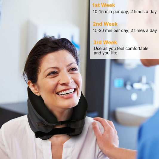 Inflatable Cervical Neck Traction Pillow Neck Shoulder Spine Alignment Pump - Home Brains And Brawn