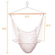 Indoor Outdoor Garden Cotton Hanging Rope Air/Sky Chair Swing Beige Hammocks - Home Brains And Brawn
