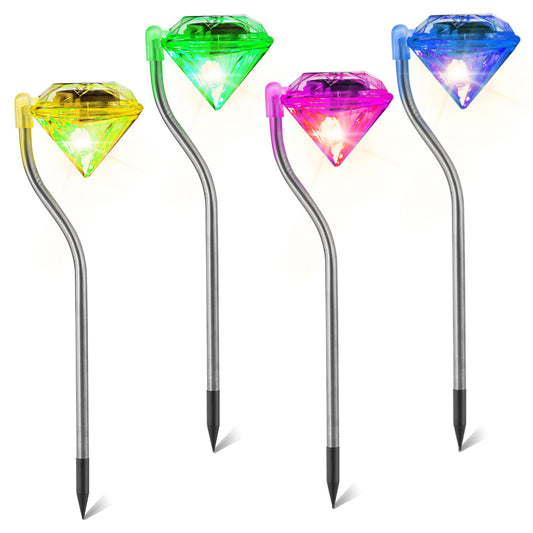 Solar Garden Light Outdoor Diamond LED Light - Home Brains And Brawn