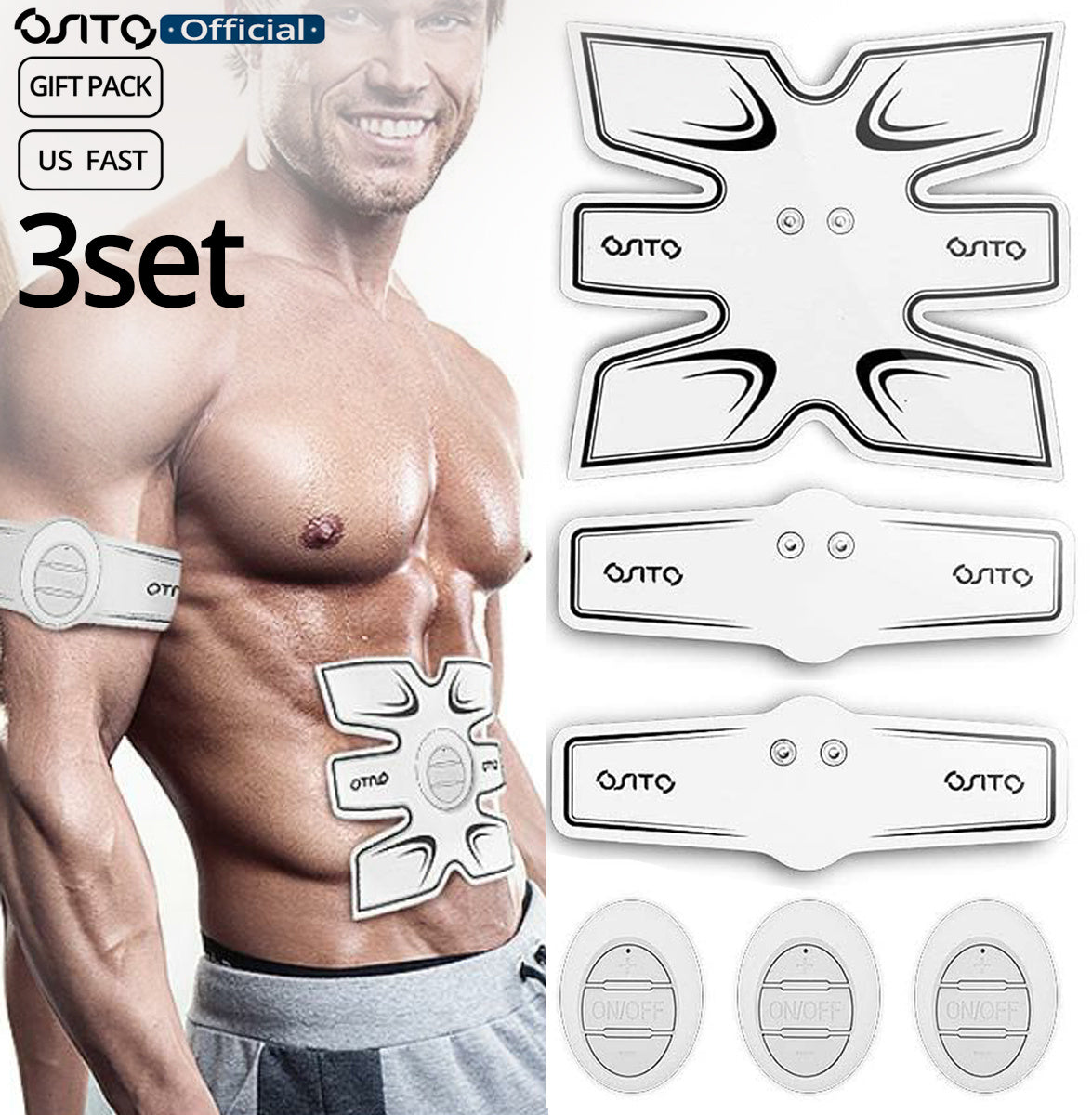 OSITO 3Sets Massager Machine Stimulator Fitness