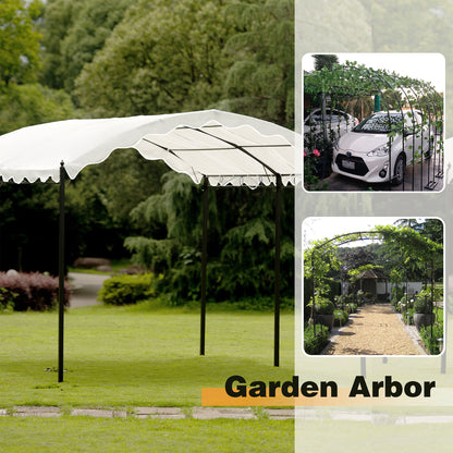 Outdoor Patio 13' ft L. x 10' ft. W. Iron Carport Shelter Garage Tent - Home Brains And Brawn