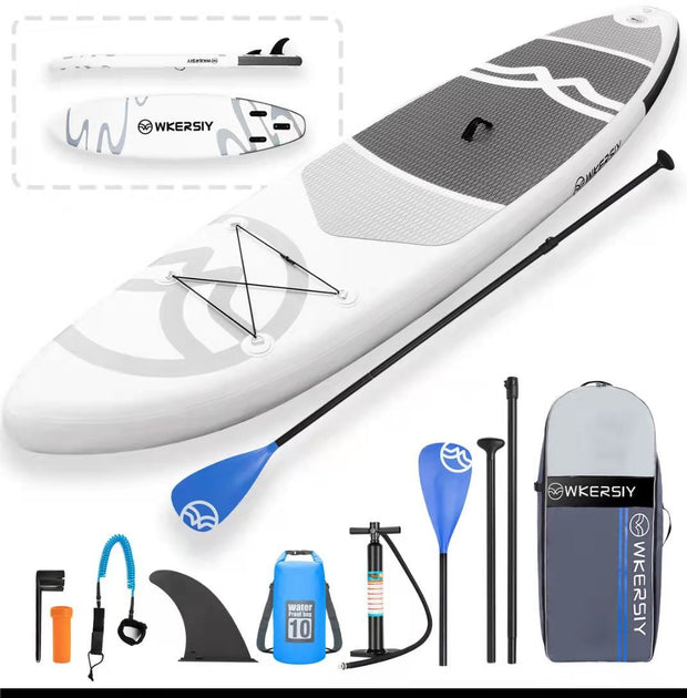 inflatable paddle board 10'6 including isup paddle, paddleboard backpack, pump, leash - Home Brains And Brawn