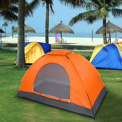 1-Person Waterproof Camping Dome Tent Automatic Pop Up Quick Shelter Outdoor Hiking Orange - HomeBrainsandBrawn
